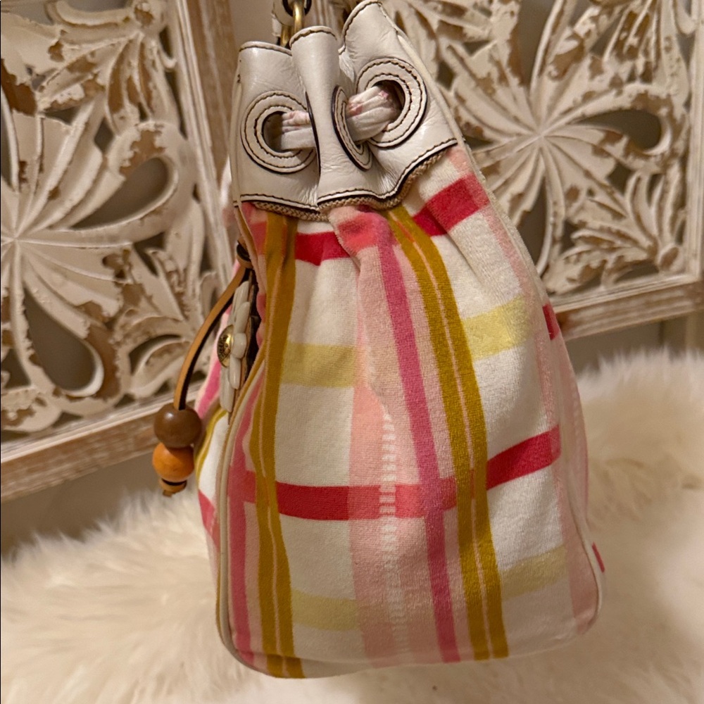 Y2K Authentic Juicy Couture Pink and Yellow Plaid Daydreamer Bag 💕 - Picture 8 of 17